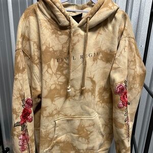 Limited Edition Civil Regime Men's Hoodie with Embroidered Red Roses